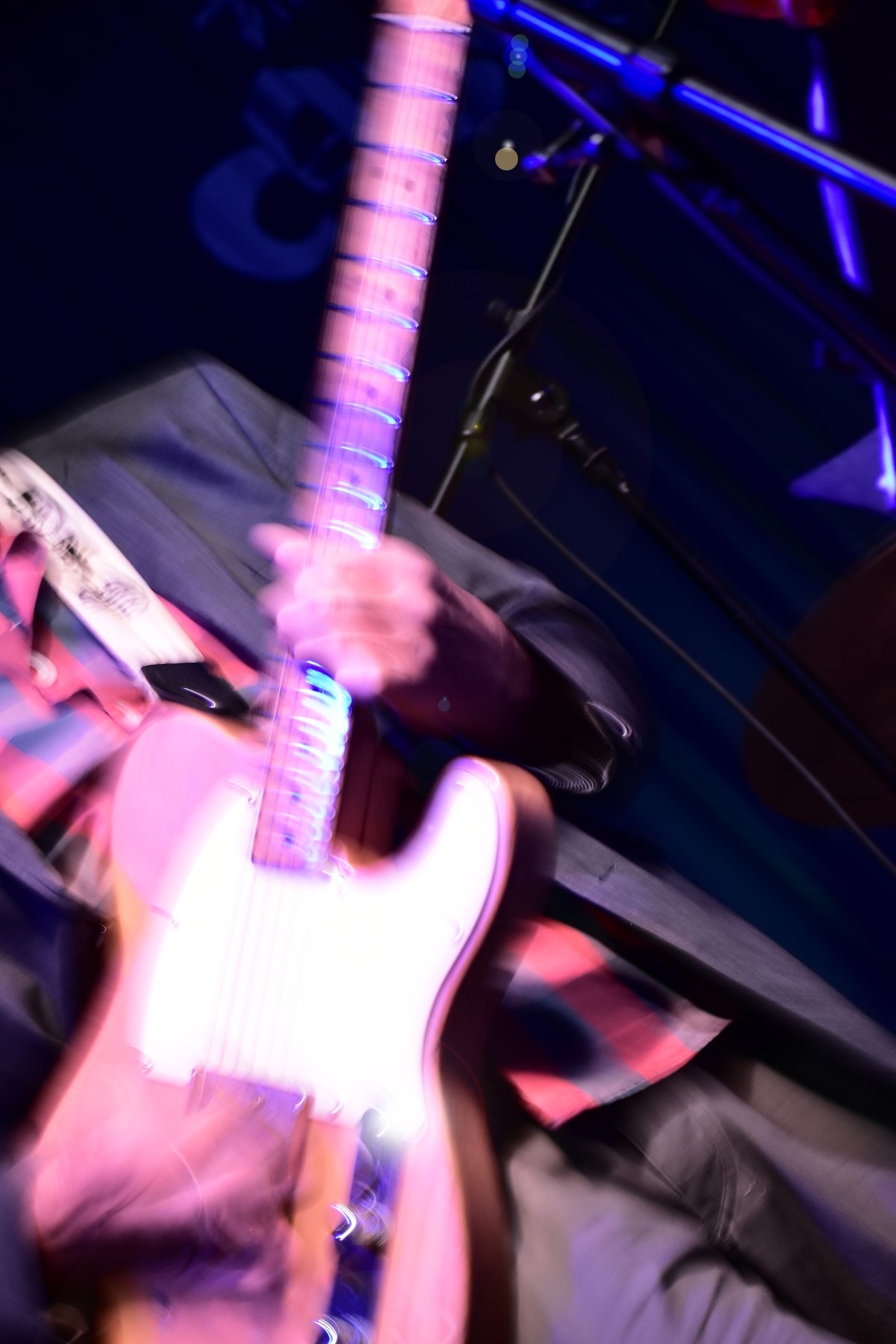 Guitar in motion, live at a show